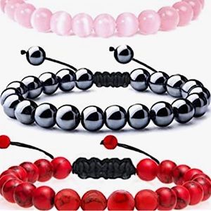 ✨20%off 3+✨NWT Genuine 8mm Power Gemstone Unisex Bracelet, Adjustable✨